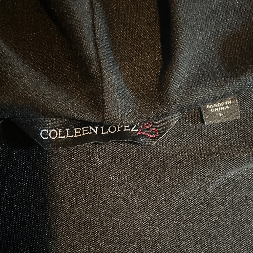 Colleen Lopez Black Open-Front Ruffle Sweater - Picture 3 of 5